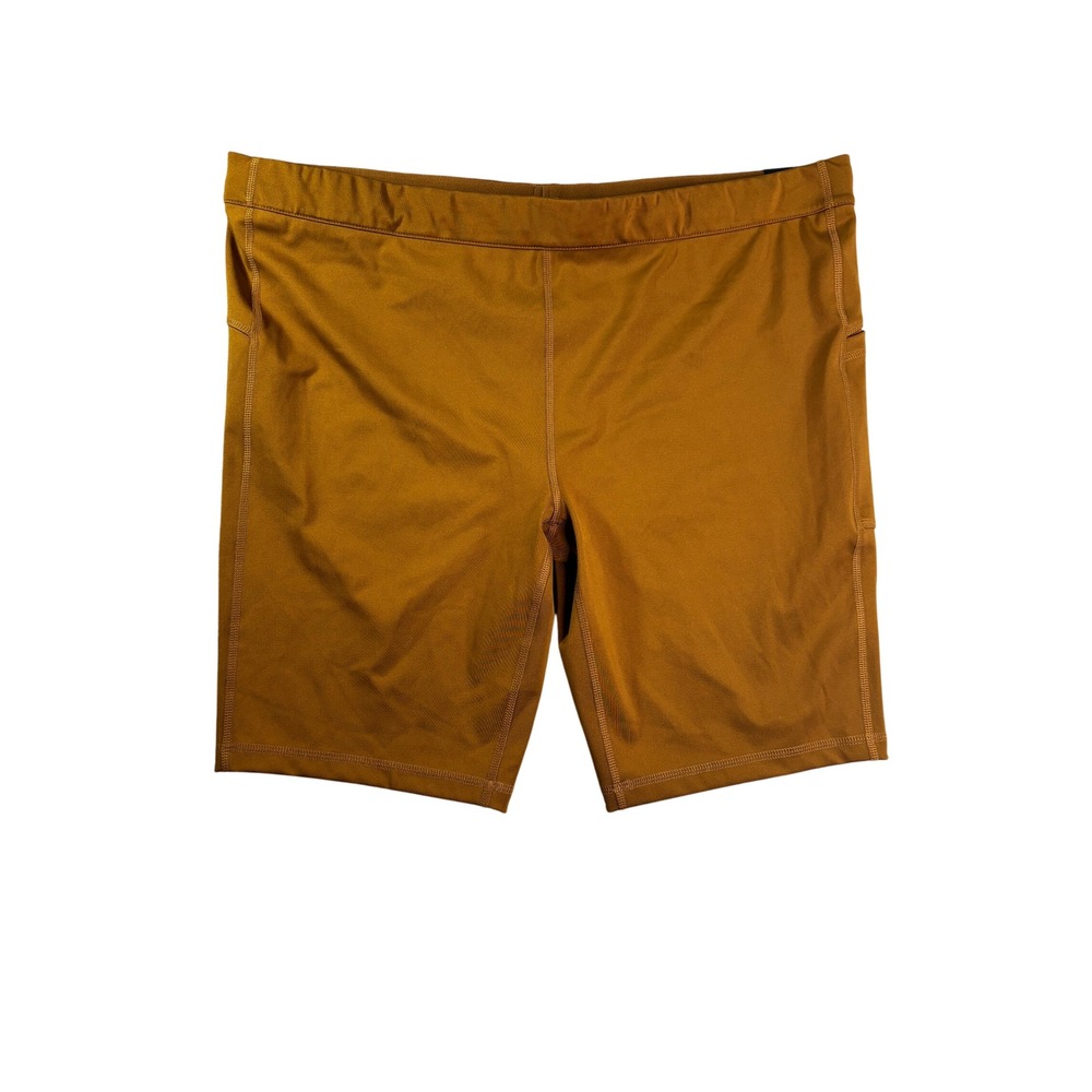 DSG Women 10 inch Run Half Tight Shorts Ochre Brown XXL Media Pocket NWT